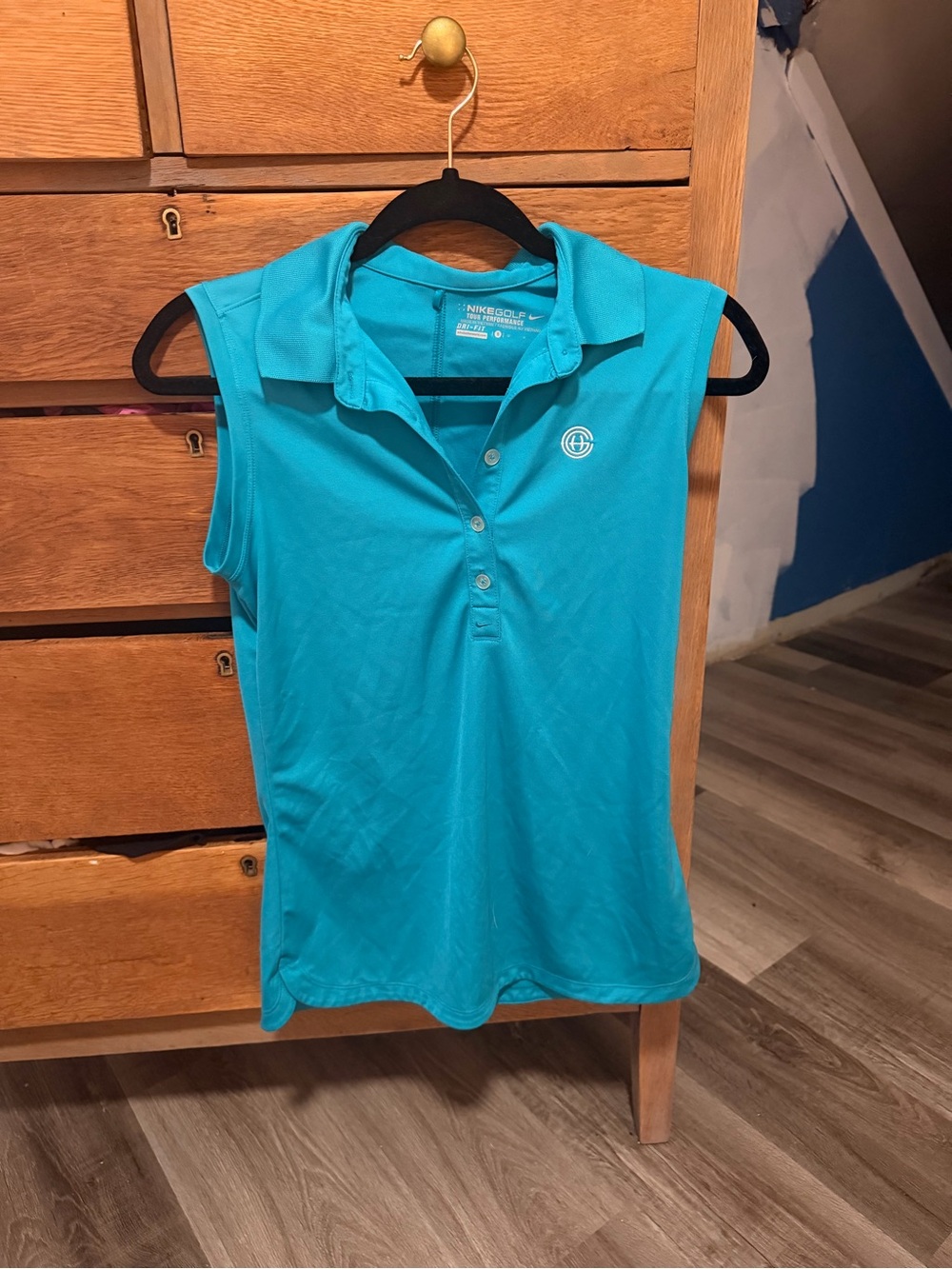 Nike Women’s Sleeveless Polo Tank Top - Teal Blue